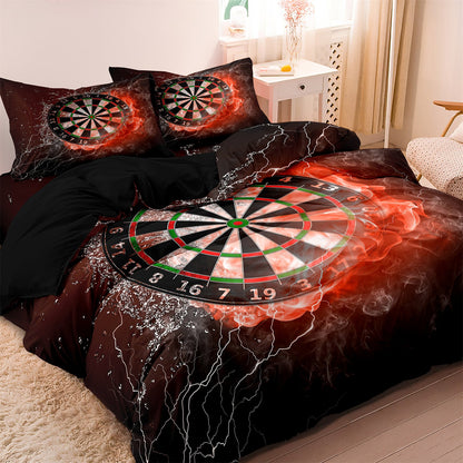 CoolCovers - Dekbedovertrek darts on fire | Kind | Tiener | Dartboard| Dekbed | Kussensloop