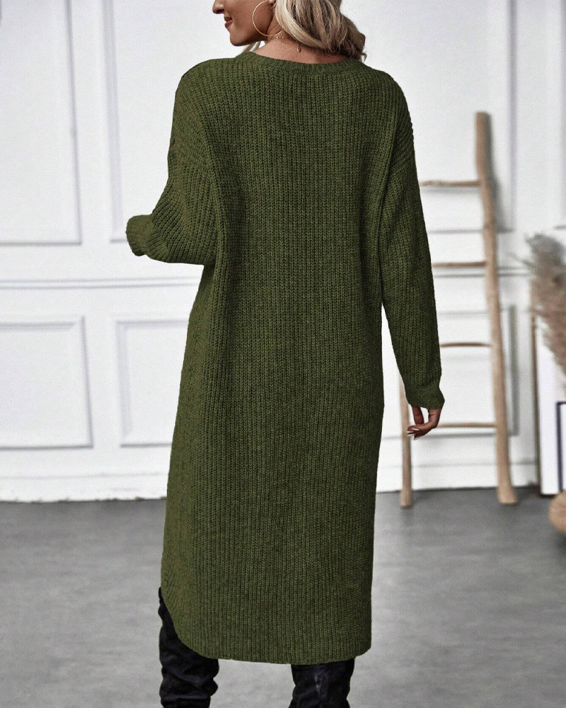 Olga - Oversized Effen Sweaterjurk