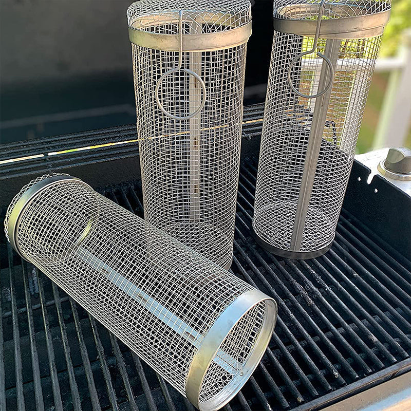 Roterende BBQ-mand voor kleine ingrediënten 2 stuks