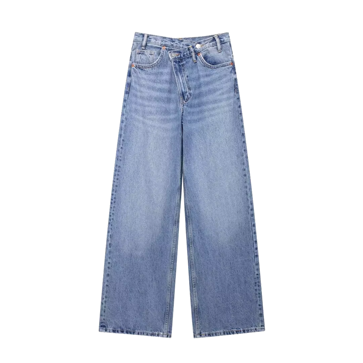 Avrila - Stijlvolle dames baggy jeans met kromme taille licht denim
