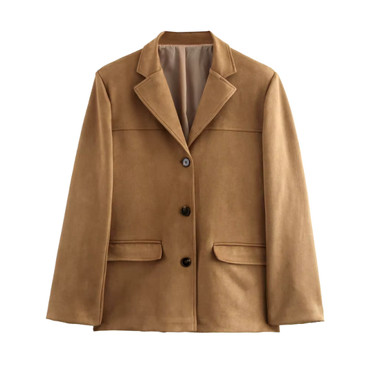 Jula - Oversized vintage luxe suède jas