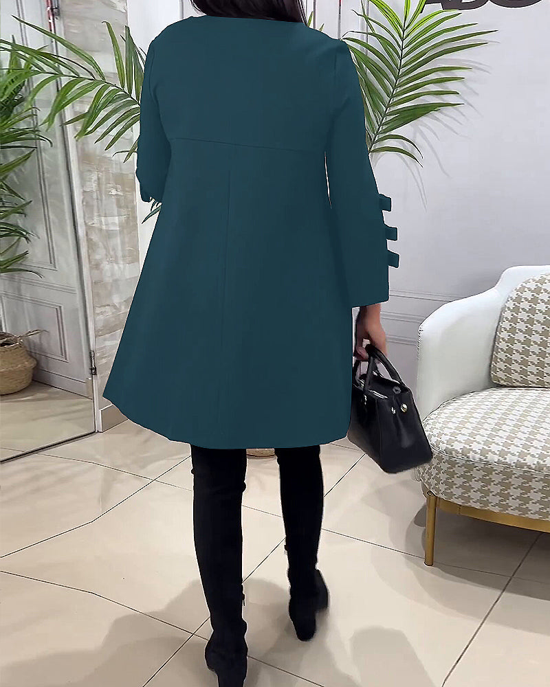 Monique - Women's A-line dress with sleeve bow detailing