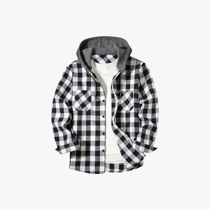 Quinby - Geruite flanellen shirt met capuchon