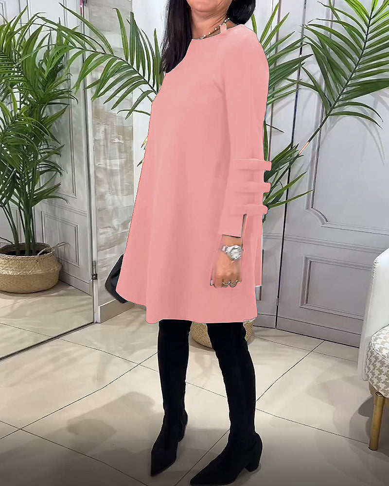 Monique - Women's A-line dress with sleeve bow detailing