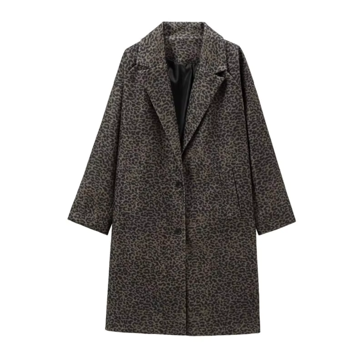 Marga - Luipaard Luxe lange wollen damesjas