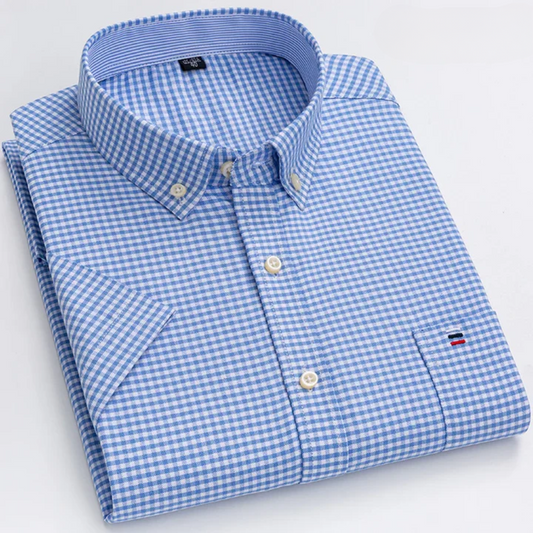 Dan – Heren overhemd met button-down kraag en verfijnde structuur