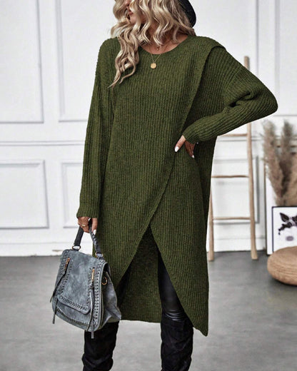 Olga - Oversized Effen Sweaterjurk