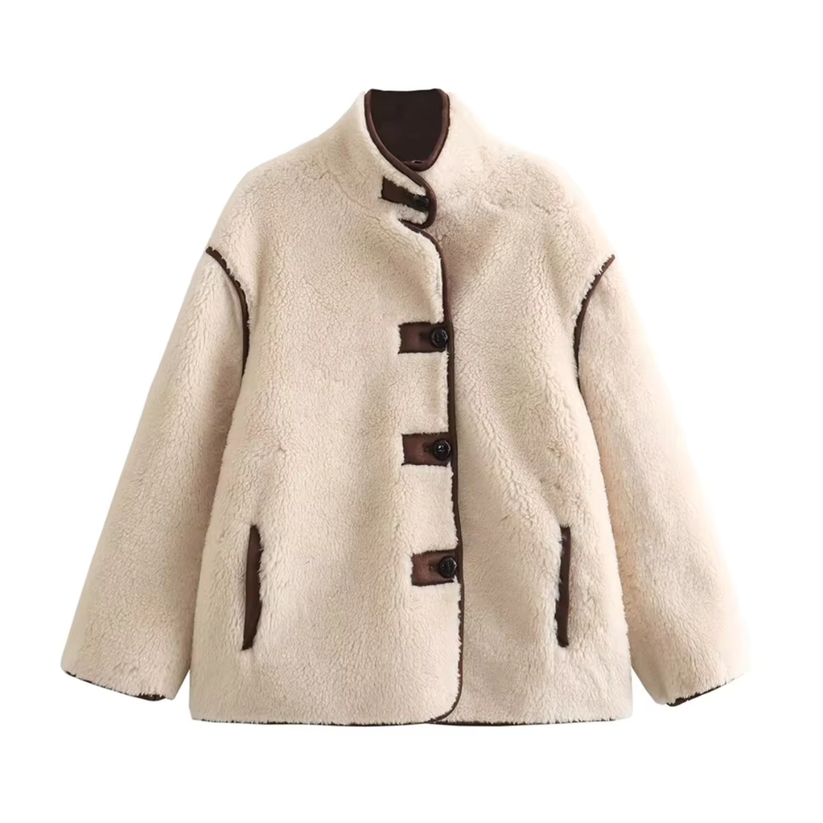 Janela - Dames fleece jas met staande kraag