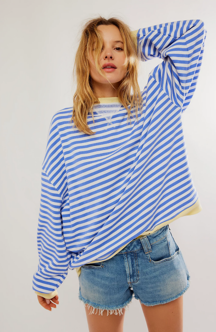 Anaia - Oversized gestreepte trui met geribde boorden