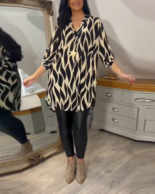 Alana – Luxe tuniek met dynamisch grafisch patroon