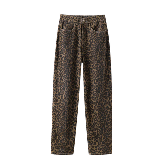 Farra - Dames retro luipaard jeans