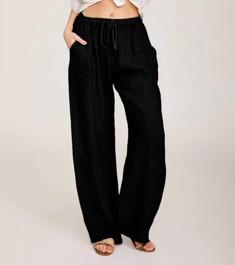 Geneviève - Luchtige high waist damesbroek met rechte pijpen