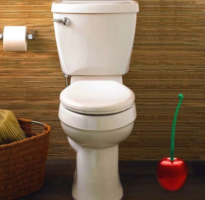 Kersen-vormige toiletborstel met ergonomisch handvat