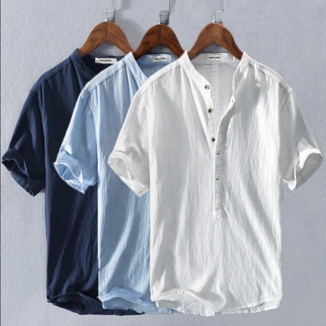 Luke – heren shirt met korte mouwen en knoopsluiting