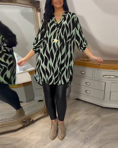 Alana – Luxe tuniek met dynamisch grafisch patroon