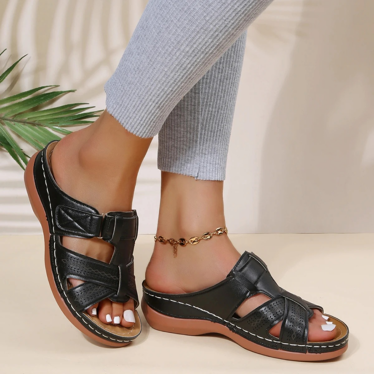 Summer Breeze - Orthopedische leren dames sandalen met open teen