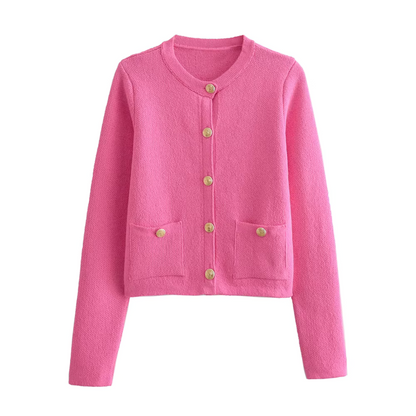Myrna - Roze chic vest met knoopjes voor dames