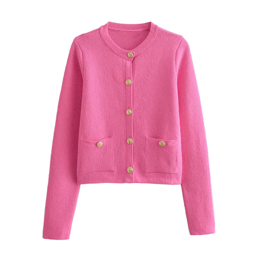 Myrna - Roze chic vest met knoopjes voor dames