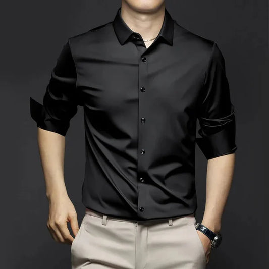 Brody - Heren slim fit overhemd met opgerolde mouwen