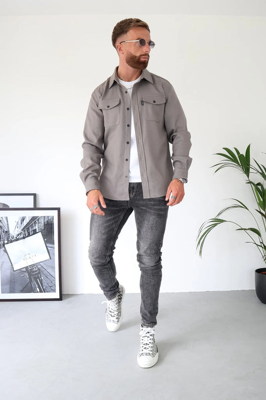 Lando - Button-up denim overhemdjack