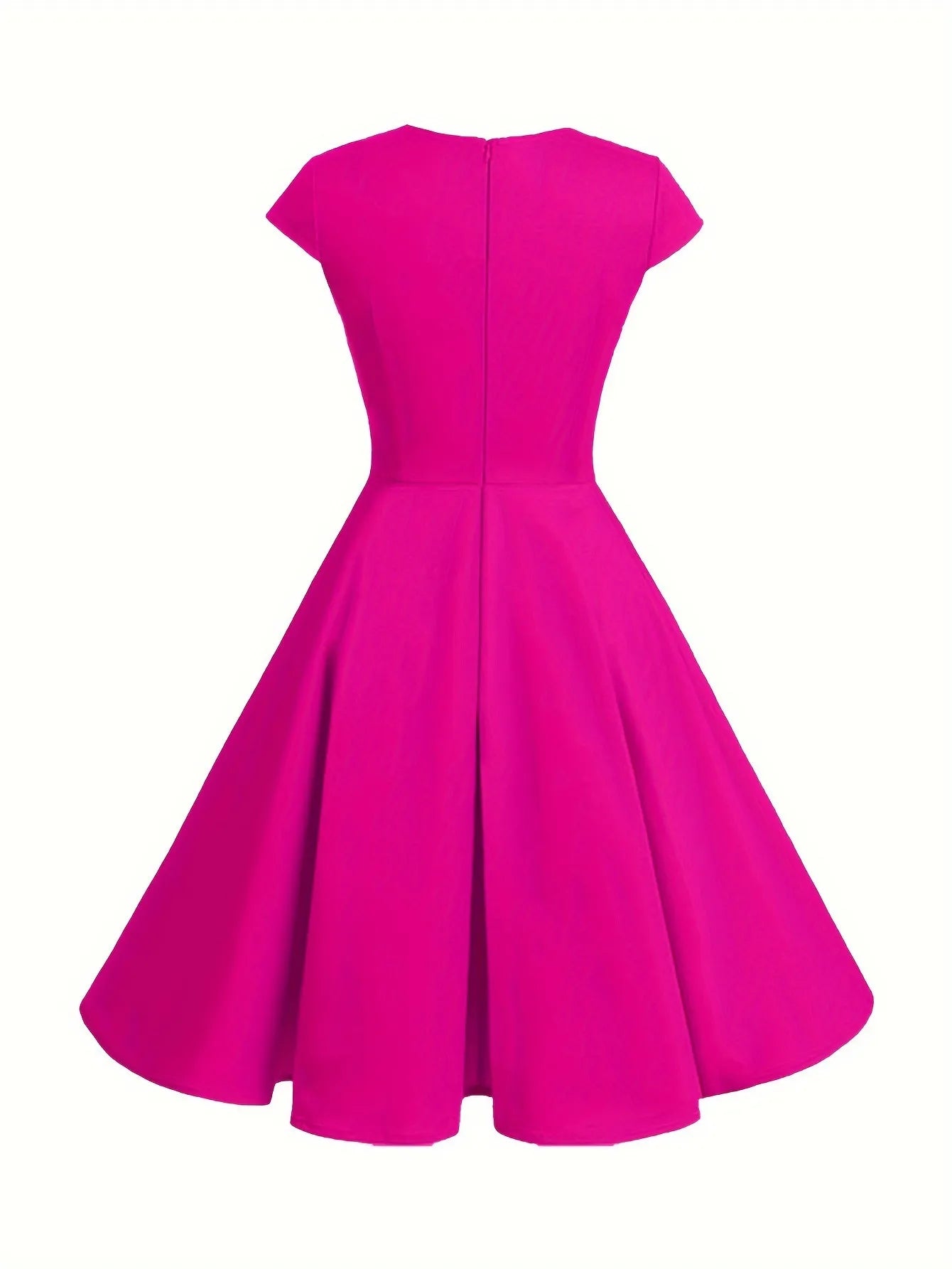 Lenny - Dames fit & flare jurk met kapmouwtjes en hartvormige halslijn