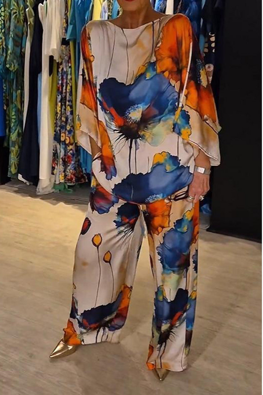 Teresa – Luxe damespak met expressieve bloemenprint