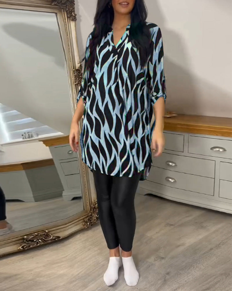 Alana – Luxe tuniek met dynamisch grafisch patroon