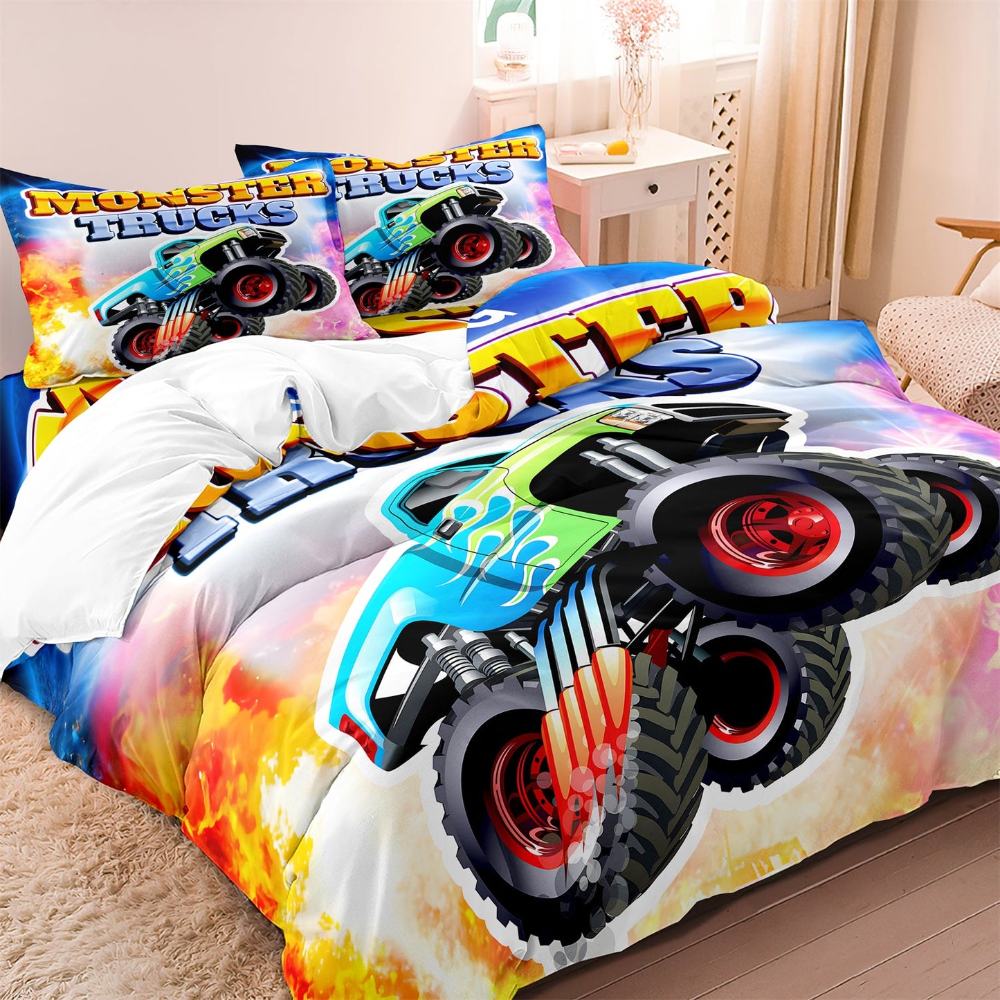 CoolCovers - Kinder dekbedovertrek set monstertruck | Kind | Tiener | Dekbed | Kussensloop