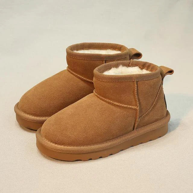 Gevoerde suede enkellaarsjes winter schoenen dames