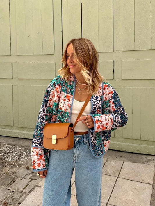 Mirthe - Trendy geruite vintage jas van zacht materiaal