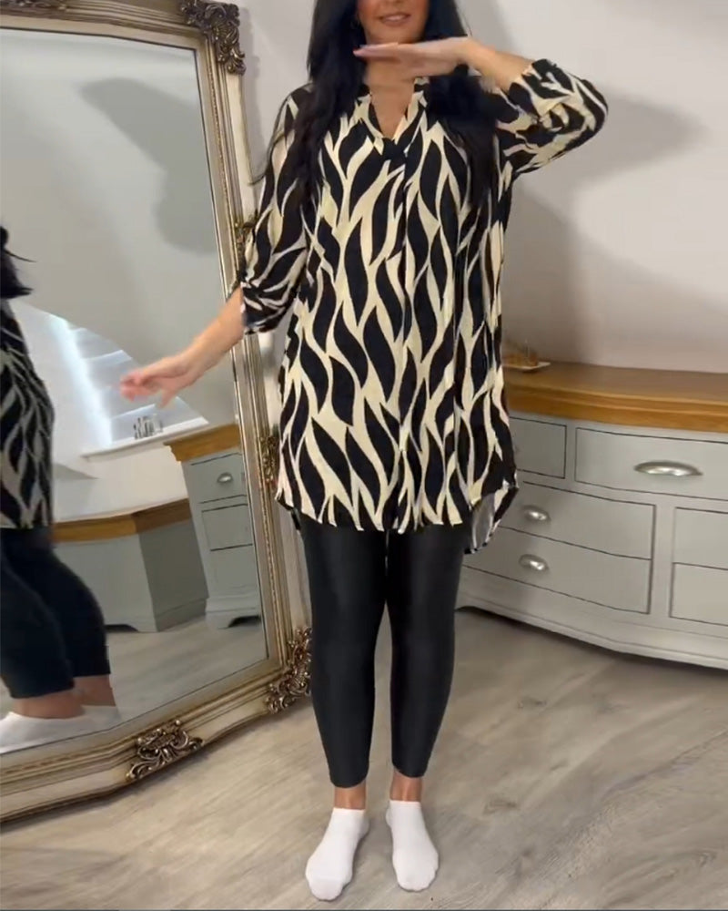 Alana – Luxe tuniek met dynamisch grafisch patroon