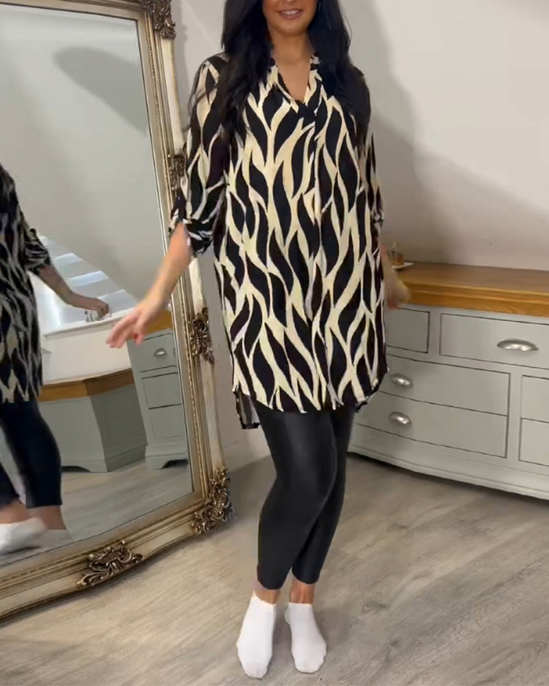 Alana – Luxe tuniek met dynamisch grafisch patroon