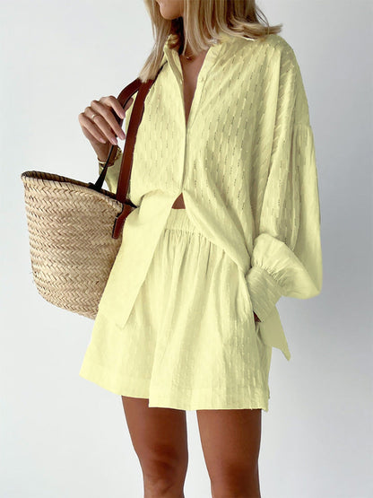 Camilla - Dames set met losvallende blouse en luchtige short