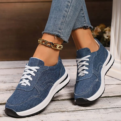 Tillie - Comfortabele dames sneakers met denim-look