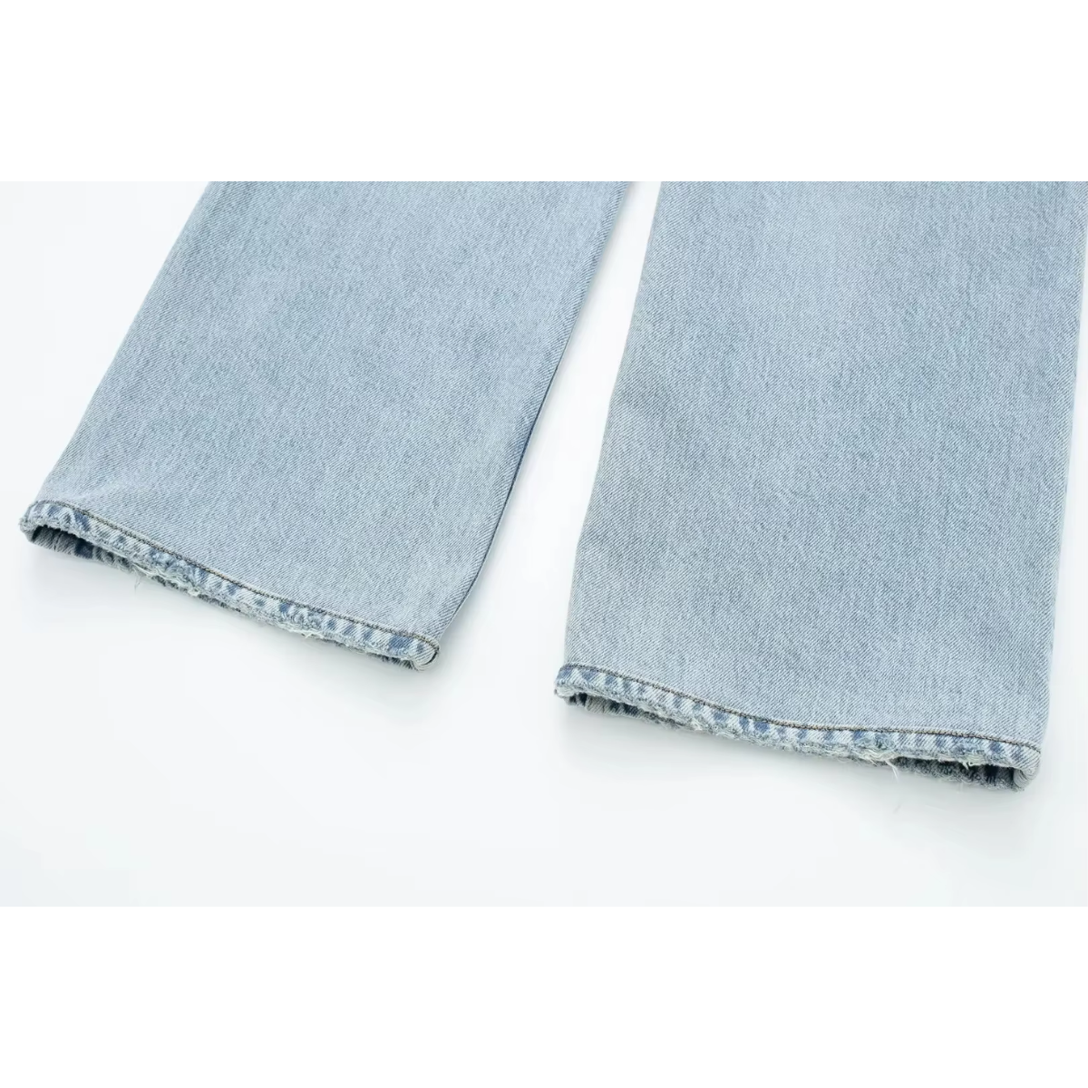 Morina - Lichtblauwe denim jeans met hoge taille voor dames