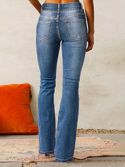 Bogdana - High-waist flared jeans voor dames met dubbele knoopsluiting