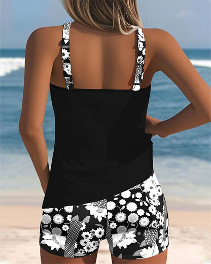 Avice - Dames sportieve tanktop-set met bloemenprint