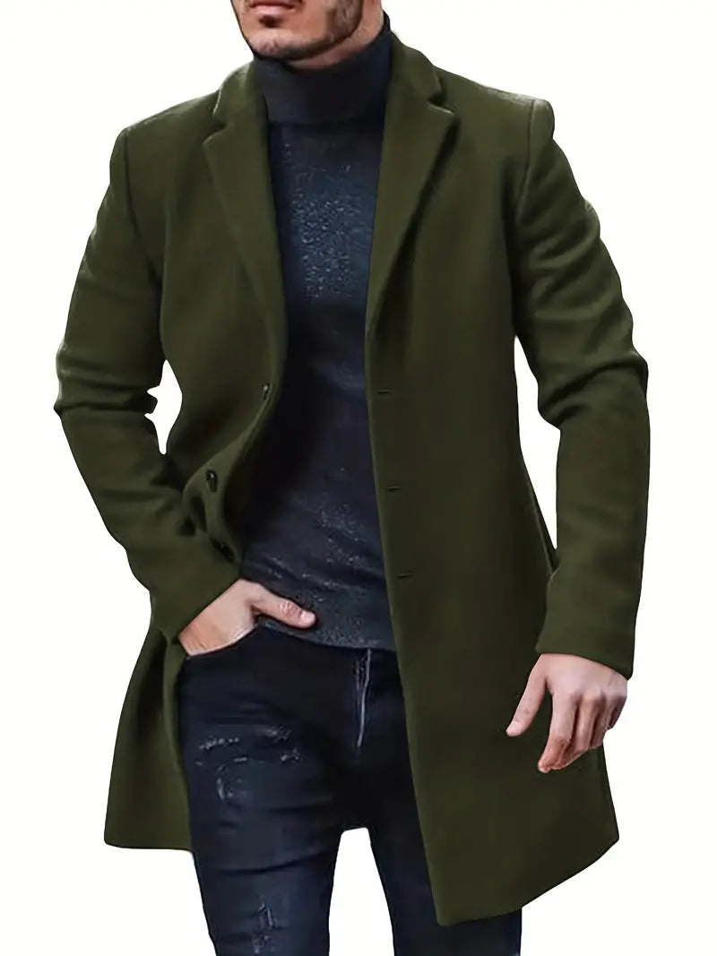 Lindo - Heren trenchcoat met één rij knopen