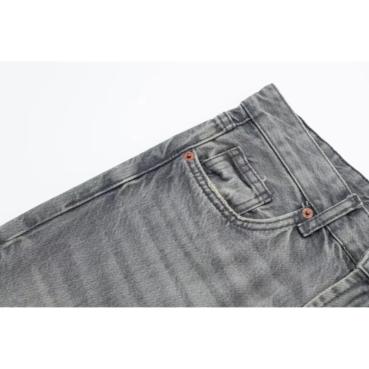 Bonna - Grijze denim jeans met hoge taille voor dames