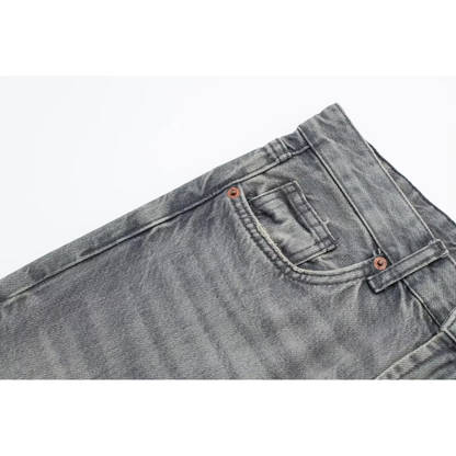 Bonna - Grijze denim jeans met hoge taille voor dames