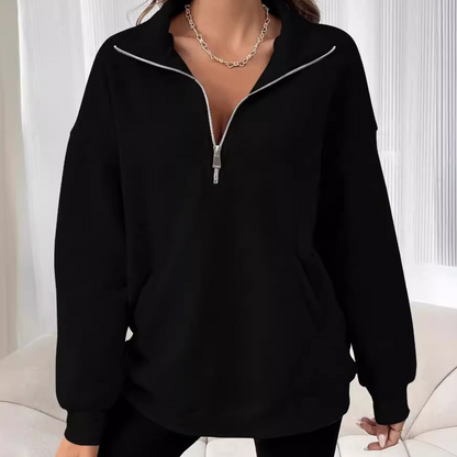 Ysella - Fleece trui met rits voor dames