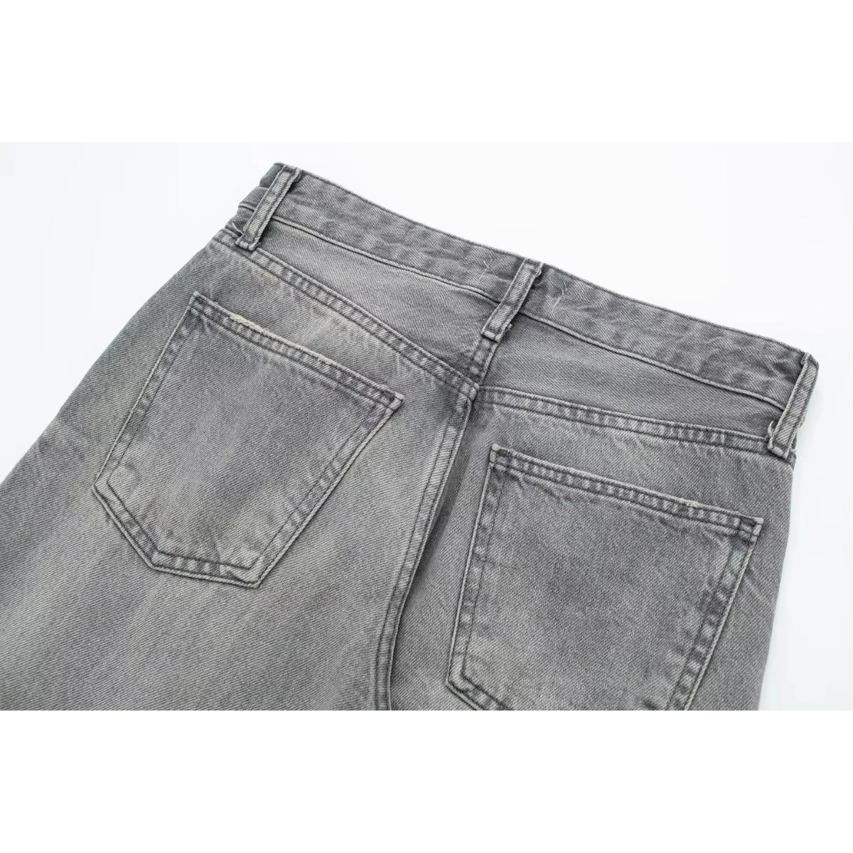 Bonna - Grijze denim jeans met hoge taille voor dames