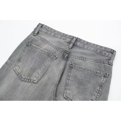 Bonna - Grijze denim jeans met hoge taille voor dames