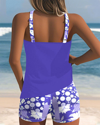 Avice - Dames sportieve tanktop-set met bloemenprint