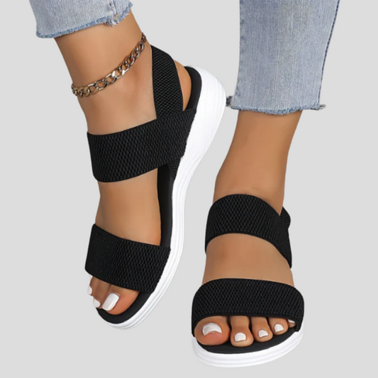 Zorina - Dames sandalen met stretchband en verhoogde zool