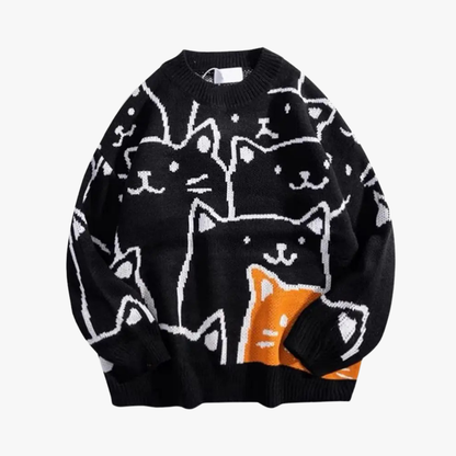 Faelan | Oversized trui met kattendesign