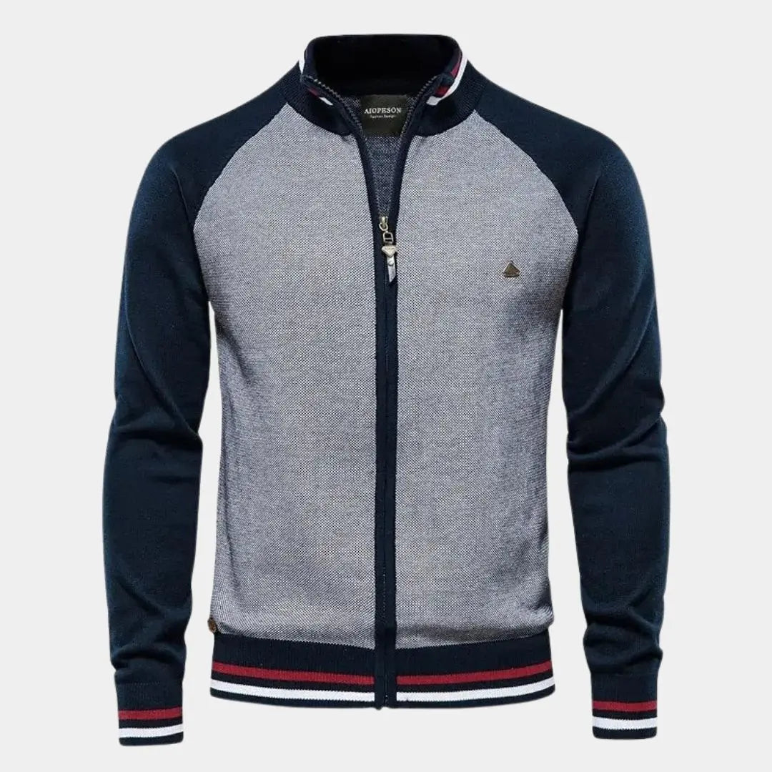 Fordham - Colour block trackjack met rits voor heren
