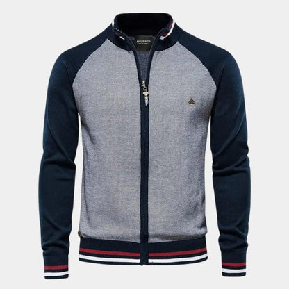 Fordham - Colour block trackjack met rits voor heren