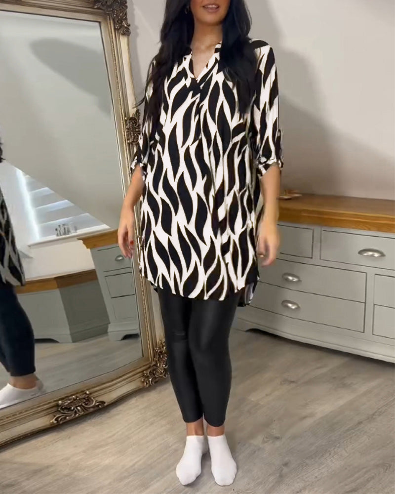 Alana – Luxe tuniek met dynamisch grafisch patroon