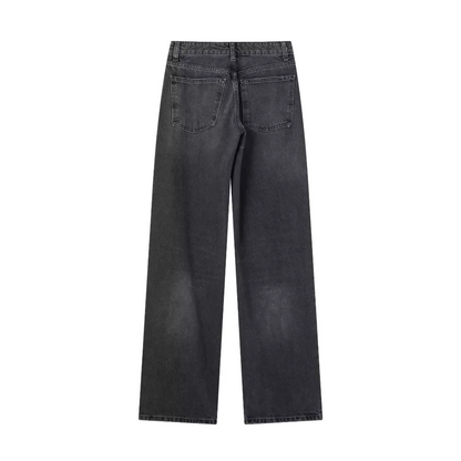Juliana - Zwarte denim jeans met hoge taille voor dames